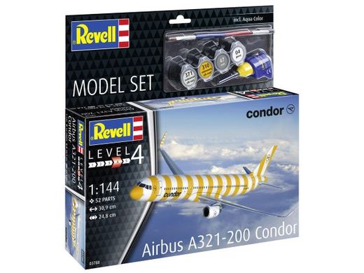 Maquette avion civil : Model set Airbus A321-200 "Condor" 1/144 - Revell 63788