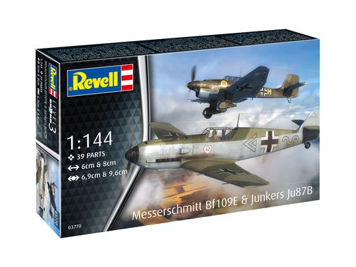 Maquettes avions : Messerschmitt Bf109E & Junkers Ju87B Stuka 1/144 - Revell 03770