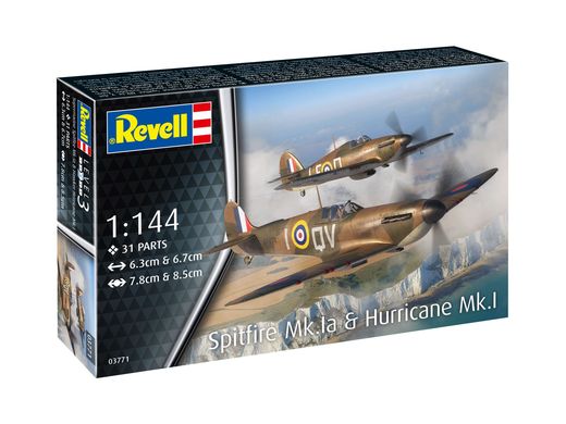 Maquettes avions : Supermarine Spitfire Mk.Ia & Hawker Hurricane Mk.I 1/144 - Revell 03771