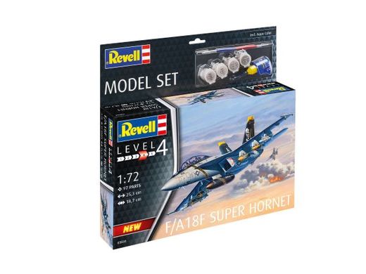 Maquette avion moderne : Model set F/A-18F Super Hornet - 1/72 - Revell 63834
