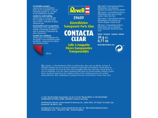 Contacta clear - Colle pour plastiques transparents - Revell 39609