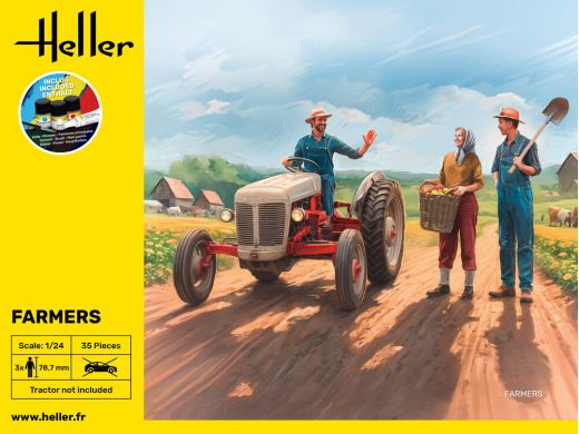 Coffret de figurines : Starter kit Fermiers 1/24 - Heller 58752
