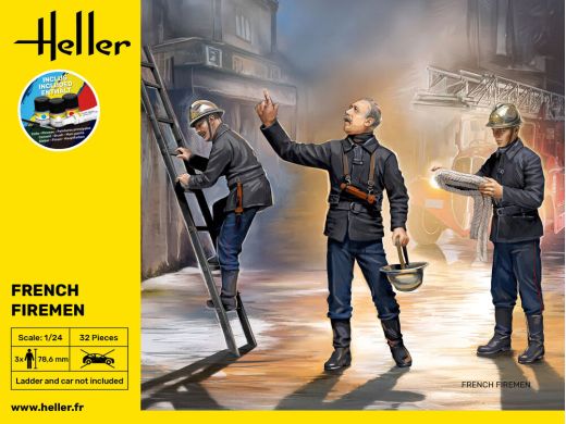 Figurines : Starter kit Pompiers 1/24 - Heller 58753