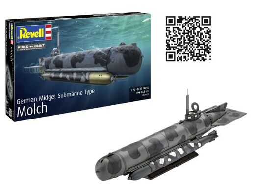 Maquette militaire : Sous-marin allemand Type Molch 1/72 - Revell 05187 5187