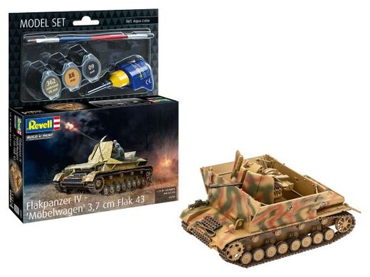 Maquette militaire : Model set Flakpanzer IV Möbelwagen 3,7 cm Flak 43 1/72 - Revell 63363