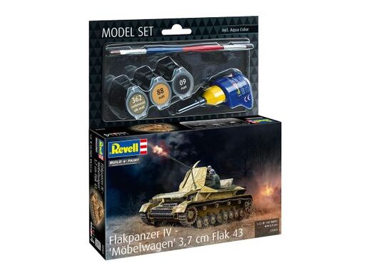 Maquette militaire : Model set Flakpanzer IV Möbelwagen 3,7 cm Flak 43 1/72 - Revell 63363