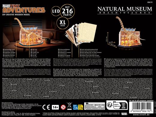 Maquette en bois pour débutant : Tiny Adventures - Natural Museum "Brachiosaurus Sk" - Revell 00619