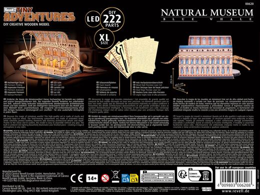 Maquette en bois pour débutant : Tiny Adventures - Natural Museum "Baleine bleue" - Revell 00620