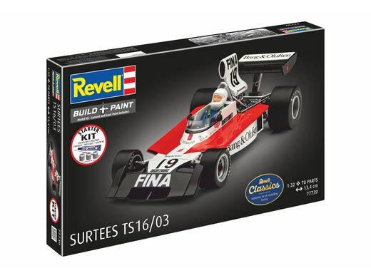Kit de modélisme voiture de course : Starter Kit Surtees TS16/03 1/32 - Revell 77739