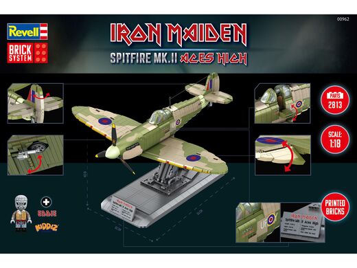 Maquette avion militaire : Iron Maiden Spitfire MK.II Aces High 1/18 - Revell 00962