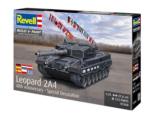 Maquette militaire : Tank Leopard 2A4 - Déco Spéciale 40e Anniversaire 1/35 - Revell 03368
