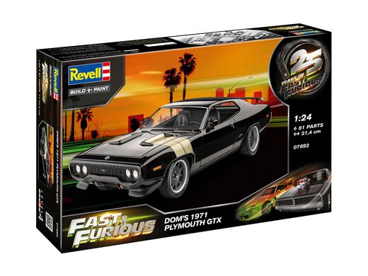 Maquette voiture : Fast & Furious - Dominic's 1971 Plymouth GTX 1/24 - Revell 07692