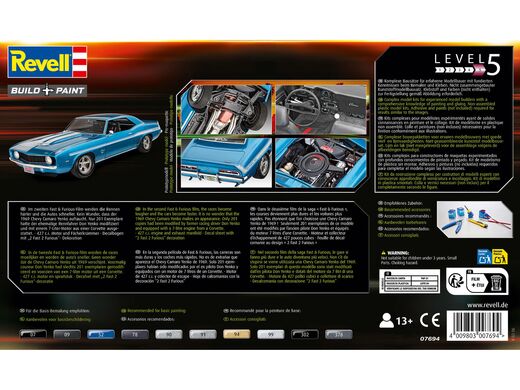 Maquette Fast & Furious 1969 Chevy Camaro Yenko 1/25 - Revell 07694