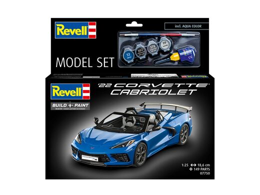 Maquette voiture de sport : Model Set Corvette C8 Cabriolet 1/25- Revell 67750