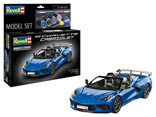 Maquette voiture de sport : Model Set Corvette C8 Cabriolet 1/25- Revell 67750