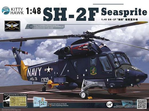 Maquette d'hélicoptère militaire : Kaman SH-2F "Seasprite" 1980 - 1:48 - Kitty Hawk Model 80122