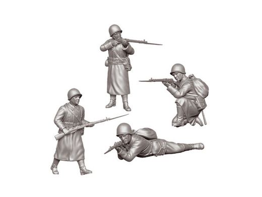 Figurines militaires : Fantassins Soviétique Tenue Hivernale - 1/72 - Zvezda 6197