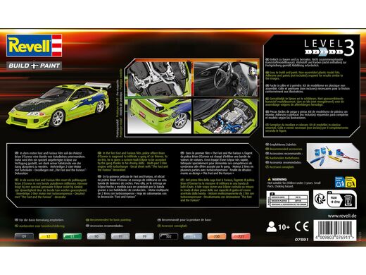 Maquette voiture : Fast & Furious Brian'S 1995 Mitsubishi Eclipse - 1:25 - Revell 07691 7691