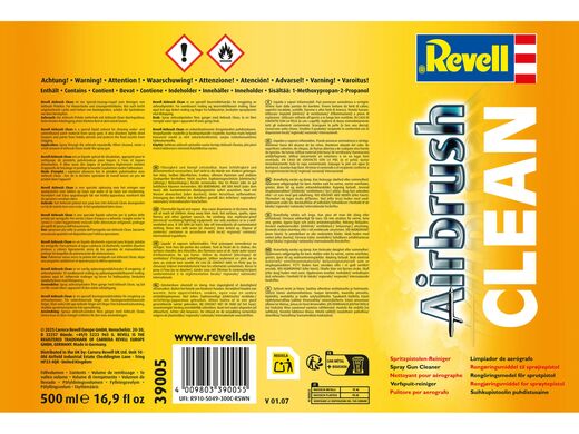 Nettoyant aero pour ustensiles pour maquettes : Airbrush Cleaner - 500 ml - Revell