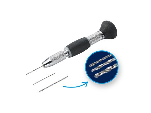 Outils de modélisme : Perceuse manuelle et 3 forets - Revell 39064