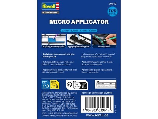 Accessoires de modélisme : 100 Micro applicateurs de précision - Revell 39619