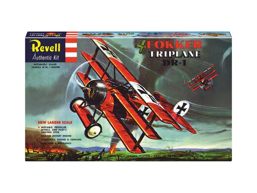 Maquette avion militaire allemand : Fokker Triplane DR.1 - 75 ans 1/28 - Revell 03762  3762