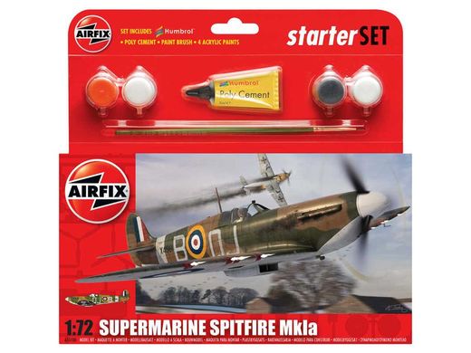 Starter Set maquette d'avion militaire : Hurricane MkI - 1:72 - Airfix 55111