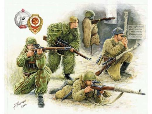 Figurines militaires : Tireurs d’Elite Soviétiques - 1/72 - Zvezda 06193