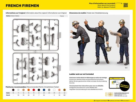 Figurines : Pompiers 1/24 - Heller 82753