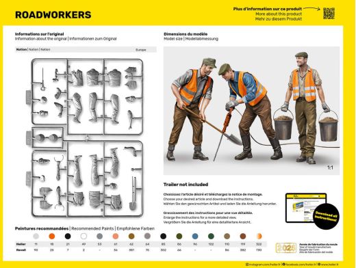 Coffret de figurines : Starter kit Ouvriers 1/24 - Heller 58754