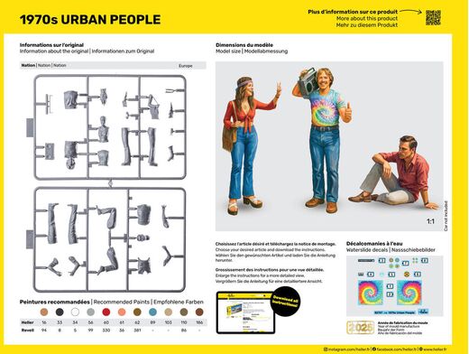 Coffret cadeau figurines : Starter kit 1970s Urban People 1/24 - Heller 58757