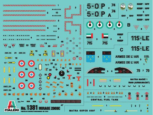 Maquette avion militaire : Mirage 2000C - 1/72 - Italeri 01381