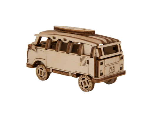 Puzzle 3D / Maquette bois - Bus Retro Superfast - Wooden City MB001