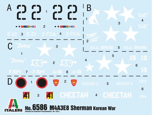 Maquette militaire : M4A3E8 Sherman Guerre de Corée - 1:72 - Italeri 6586 06586