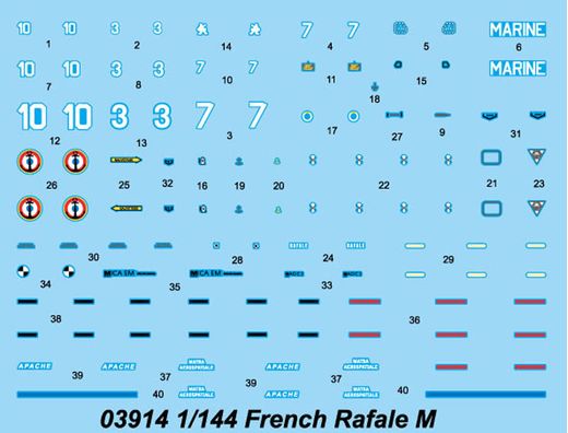 Maquette avion militaire : Rafale M français 1/144 - Trumpeter 3914