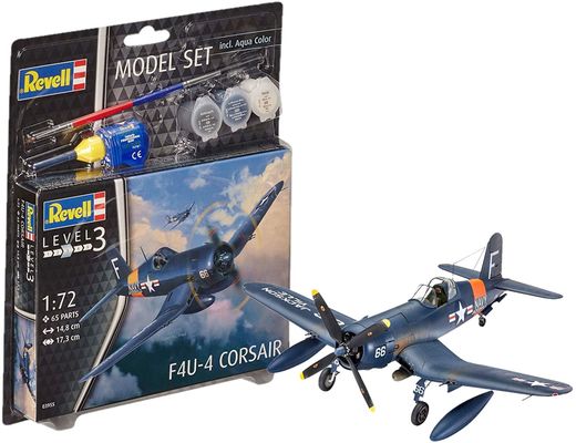 Maquette avion : Model Set F4U-4 Corsair - 1:72 - Revell 63955