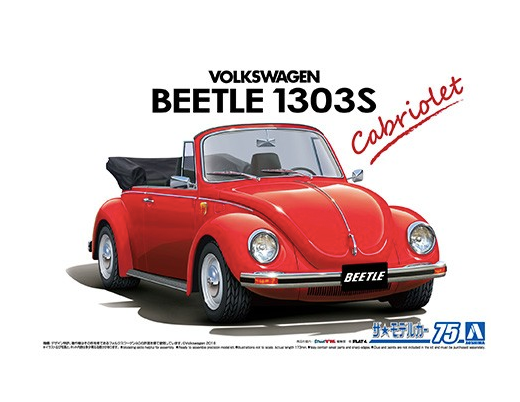 Maquette automobile : Volkswagen Coccinelle 1303S cabriolet 1975 1/24 - Aoshima 06154, 6154