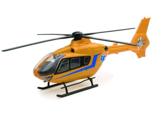 Miniature hélicoptère : Eurocopter EC 135 jaune Samu - 1/43 - Newray 26053A-61201