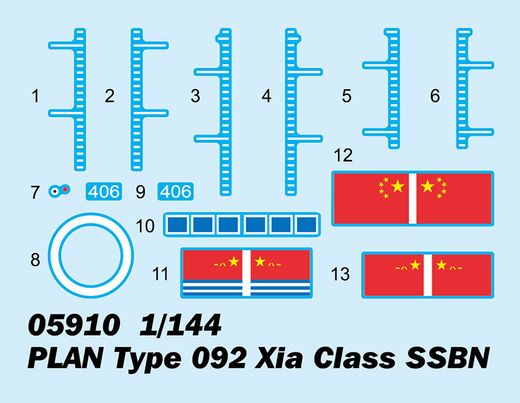 Maquette sous-marin militaire : PLAN Type 092 Xia Class Submarine - 1:144 - Trumpeter 05910 5910