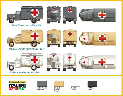 Maquette militaire : KFZ.305 Ambulance - 1:35 - Italeri 07055