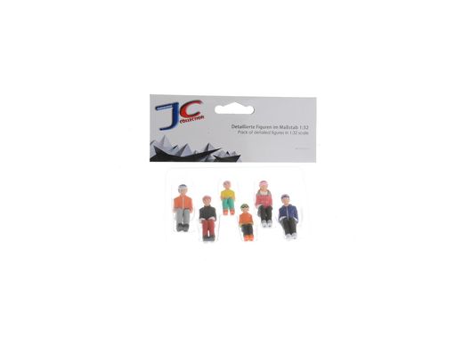 JC collection 54200 - 6 personnages MINIATURES assis avec skis - 1:32 