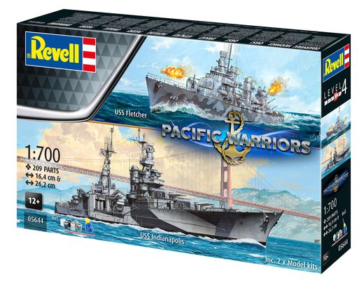 Coffret cadeau maquette : Pacific Warriors (USS Fletcher & USS Indianapolis) 1/700 - Revell 05644  5644