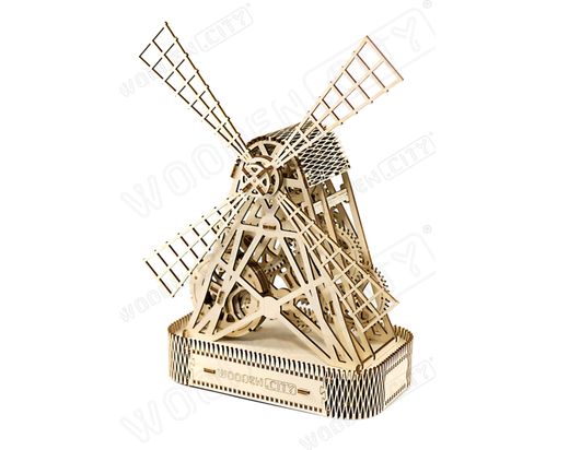 Puzzle 3D / Maquette bois - Moulin à vent mécanisé - Wooden City WR307