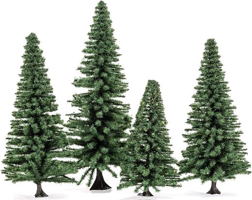 Végétation miniature : 4 Sapins 8 et 12 cm - Humbrol R7206