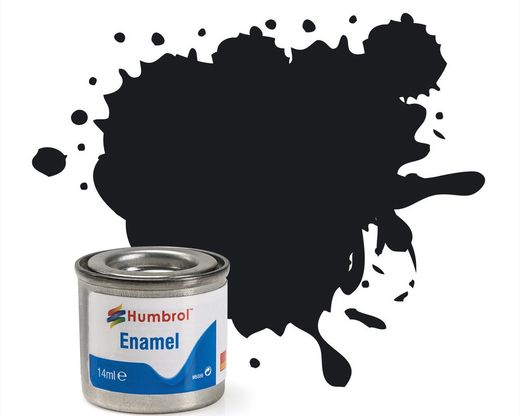 Peinture maquette enamel - Humbrol 21 - Noir Brillant - Humbrol AA0237