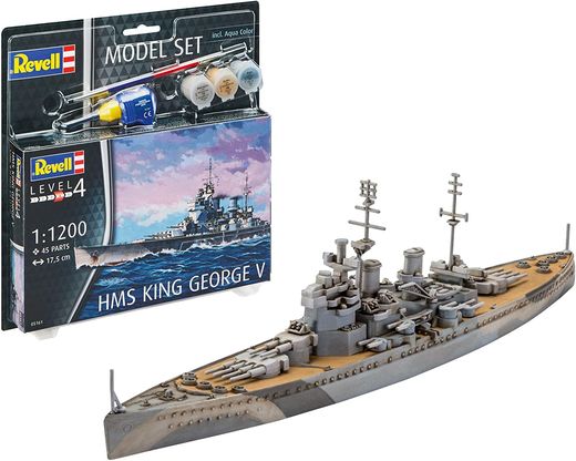 Maquette de navire militaire : Model set HMS King George V - 1:1200 - Revell 65161