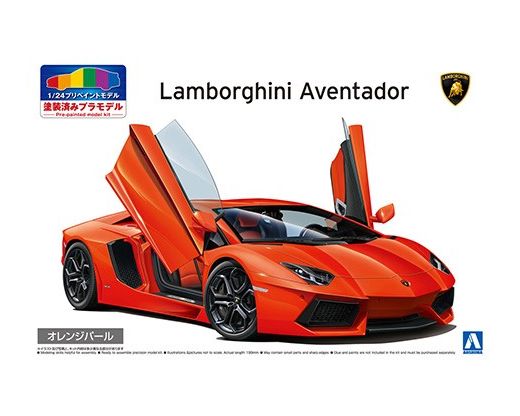 Maquette automobile : Lamborghini Aventador Orange Pearl 2011 1/24 - Aoshima 06201