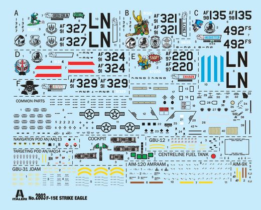Maquette avion militaire : F-15E Strike Eagle 1/48 - Italeri 2803