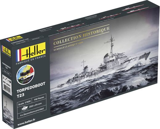 Maquette militaire : Starter Kit Torpedoboot T23 - 1:400 - Heller 57011