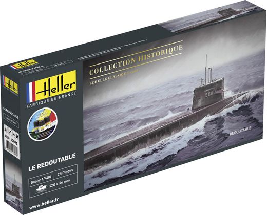 Maquette sous-marin : Starter Kit U-Boot S/M Redoutable - 1:400 - Heller 56995